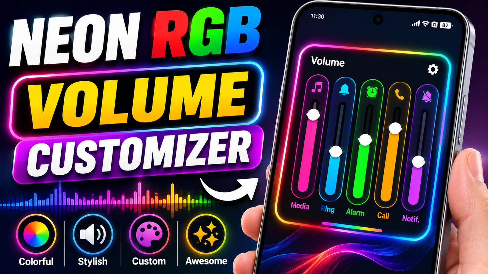 Best Android Volume Customization Apps With Neon RGB Effects